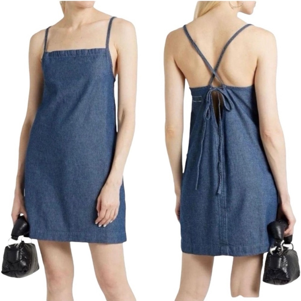 Rag & Bone | Denim Tie Back Mini Dress